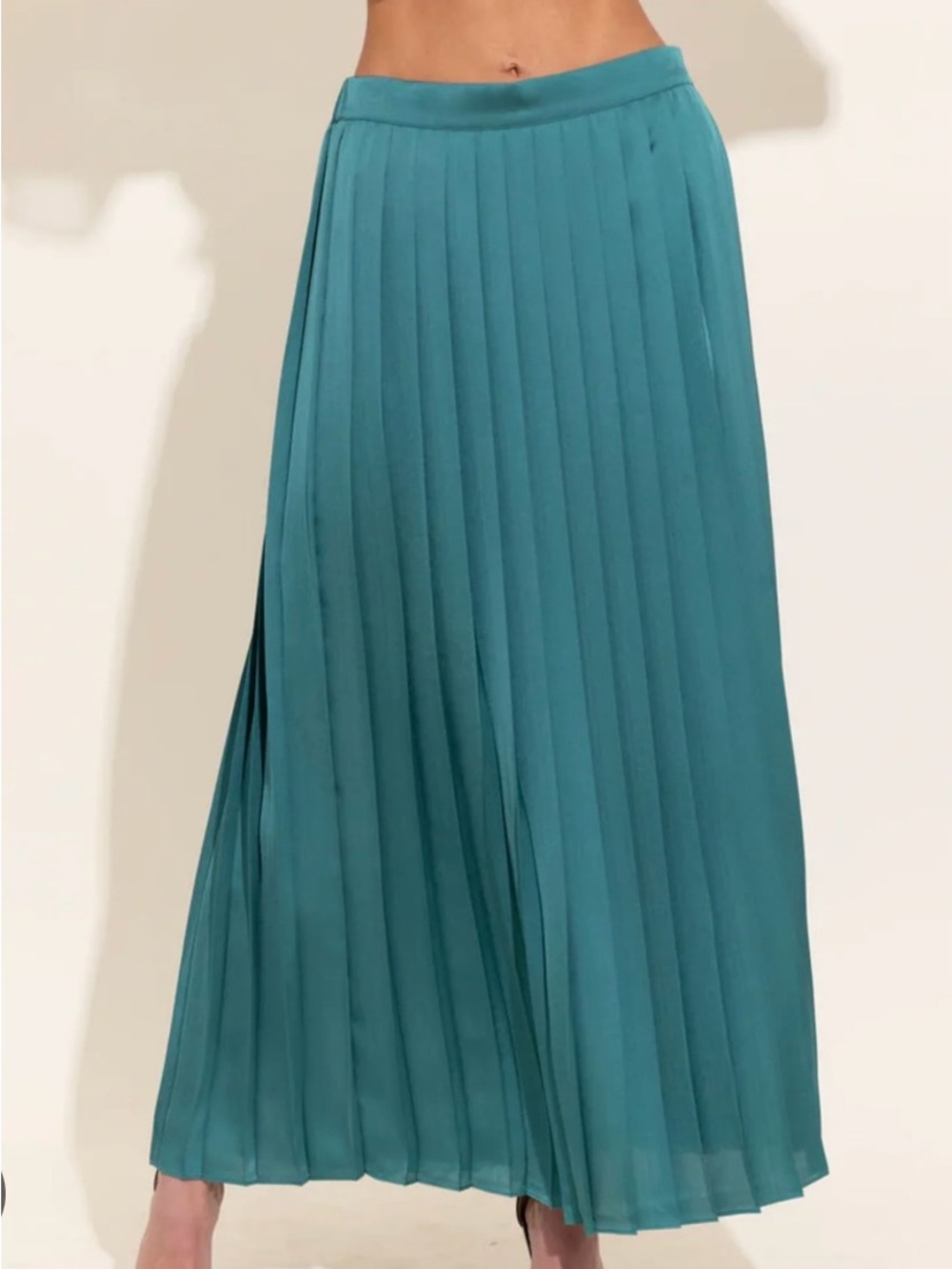 Alden Adair McNeil Teal Pleated A-Line Maxi Skirt NWT